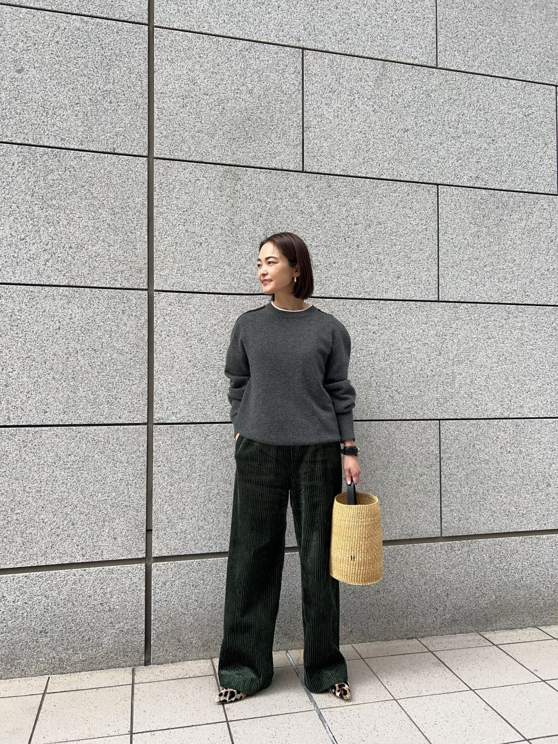 コーデュロイパンツ 　”カーキ”